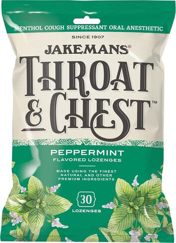 Jakemans Cherry Throat & Chest Lozenges Cough Drops – Cough, Sore Throat and Seasonal Distress Soothing Relief – Liquid Drop Shape – 30 Lozenges (3 Pack) in Kuwait