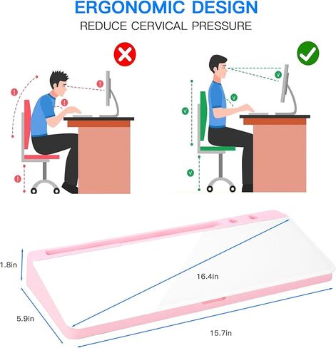 Kvy Desk Whiteboard مع التخزين ، زجاج سطح المكتب الجاف محو المنظمين اللوحات البيضاء اللوازم مع الملحقات للمكتب ، المنزل ، أساسيات المدرسة (أبيض) in Kuwait