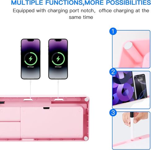 Kvy Desk Whiteboard مع التخزين ، زجاج سطح المكتب الجاف محو المنظمين اللوحات البيضاء اللوازم مع الملحقات للمكتب ، المنزل ، أساسيات المدرسة (أبيض) in Kuwait