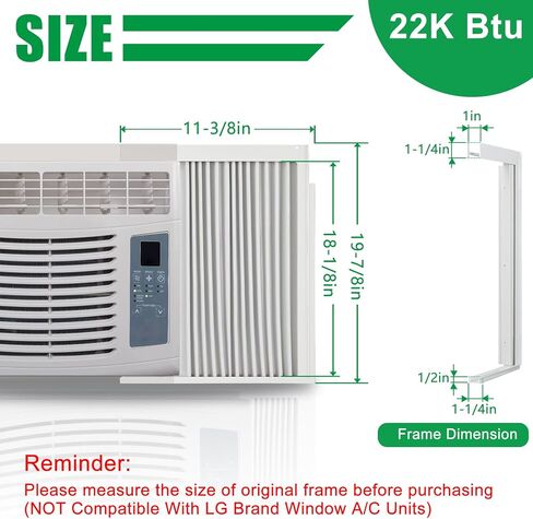 Forestchill Window Air Conditioner Side Panel with frame, Room AC Accordion Filler Curtain Kit Replacement, Include Window AC Side Panels & Frames (White, Fit 10,000 BTU Units) in Saudi Arabia