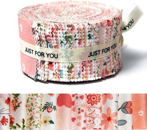50pcs Jelly Roll Fabric for Quilting, 2.5 inch Wide Jelly Roll Merchandise Cotton Assorted Jellyroll Floral Fabric for Sewing Quilting Crafting (Green) in Saudi Arabia