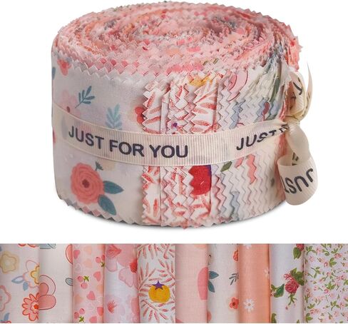 50pcs Jelly Roll Fabric for Quilting, 2.5 inch Wide Jelly Roll Merchandise Cotton Assorted Jellyroll Floral Fabric for Sewing Quilting Crafting (Green) in Saudi Arabia