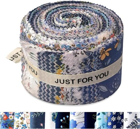 50pcs Jelly Roll Fabric for Quilting, 2.5 inch Wide Jelly Roll Merchandise Cotton Assorted Jellyroll Floral Fabric for Sewing Quilting Crafting (Green) in Saudi Arabia