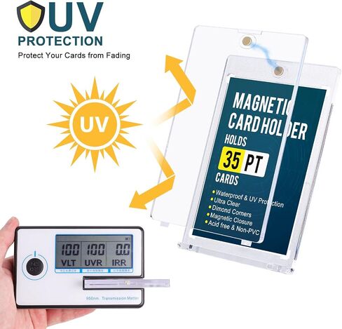 GEAoffice 25ct Magnetic Card Holder for Trading Cards, 35pt UV Protection Baseball Card Holder, Ultra Clear Hard Plastic Card Protector, Trading Card Case for MTG, Sports, Football, Standard Cards in Kuwait