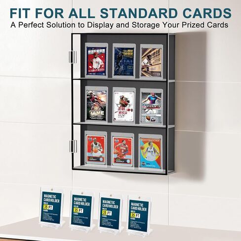 GEAoffice 25ct Magnetic Card Holder for Trading Cards, 35pt UV Protection Baseball Card Holder, Ultra Clear Hard Plastic Card Protector, Trading Card Case for MTG, Sports, Football, Standard Cards in Kuwait