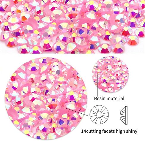 4500 PCS SS12 3MM Flatback Rhinestones for Nails Art Crafts Glitter Round Gems AB Crystals DIY Shools （Orange AB） in Kuwait