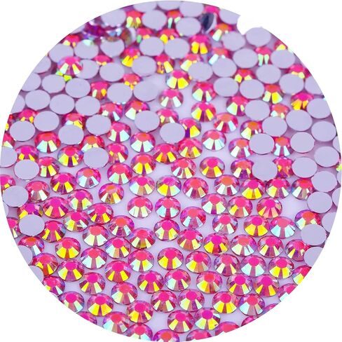 4500 PCS SS12 3MM Flatback Rhinestones for Nails Art Crafts Glitter Round Gems AB Crystals DIY Shools （Orange AB） in Kuwait