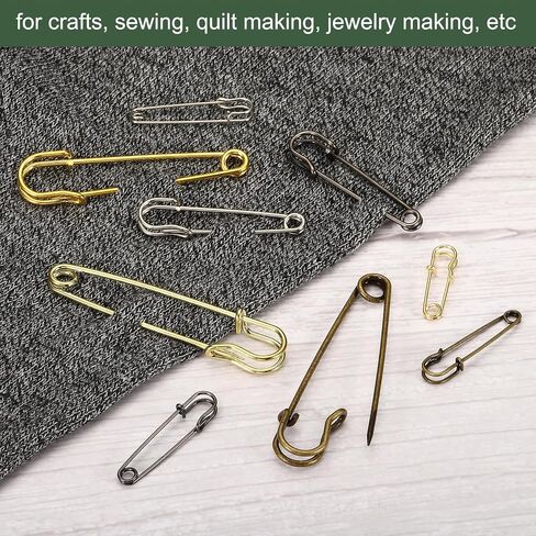 yokive 50 pcs دبابيس أمان ، دبابيس خياطة معدنية كبيرة | صنع الحرف ، رائعة للملابس ، الحياكة ، الخياطة (النغمة الذهبية ، 1.06 بوصة) in Kuwait