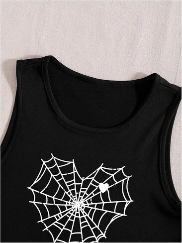 Verdusa Women's Goth Casual Round Neck Tank Tops Sleeveless Crop Top Vest in Saudi Arabia