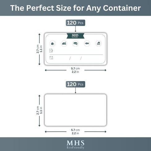 MHSEcoFriendly® Strong Freezer Labels 240 PCS - 120 Pre-Printed & 120 Blank Labels, Easy Peel-Off for Food Bags, Jars, Containers & Spice Pantry, 2 x 1 inch in Saudi Arabia