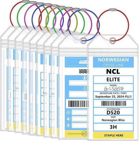 Celebrity Luggage Tag Holders Fits All Celebrity/Royal Caribbean Ships & Tags for Cruises in 2024 & 2025(10pack) in Saudi Arabia