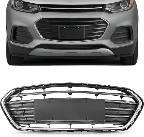 شبكة المصد الأمامي من PartsFlow باللون الأسود مع شواية الكروم لسيارة 2017 2018 2019 2020 شيفروليه تشيفي تراكس GM1211015 in Kuwait