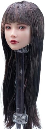 1/6 مقياس شعر مزروع رأس أنثى نحت لطيف فتاة صغيرة بني طول الكتف in Kuwait