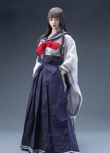 1/6 مقياس شعر مزروع رأس أنثى نحت لطيف فتاة صغيرة بني طول الكتف in Kuwait