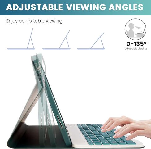 Keyboard Case for iPad 10th Generation 10.9 inch 2022(A2696/A2757/A2777), Slim Smart Keyboard Case with Detachable Bluetooth Keyboard and Pencil Holder for iPad 10th Gen in Kuwait