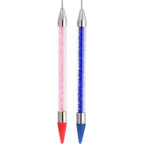 Patikil Diamond Art Pen مع الشمع ، 2 PCS مزدوجة إكسسوارات فن الماس القابلة لإعادة ملء الشمع لقلم الماس Diy Diy Craft ، بالأبيض والأسود
