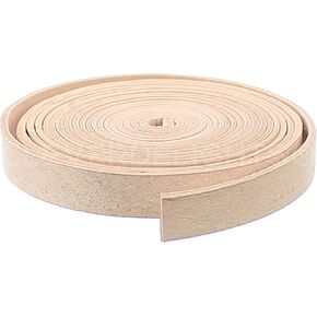 CleverDelights 3/8" Leather Strap - Natural Color - 7 Feet - 9.5mm Genuine Leather Strip