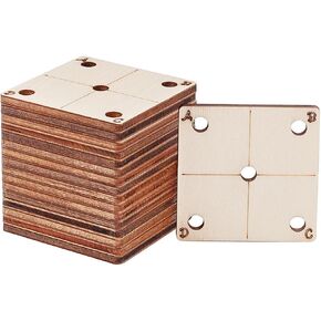 Benecreat 24 PCS Square Weaving Card ، 1.8 × 1.8 بوصة بطاقة WOOD Tablet مع 5 ثقوب ، أدوات النسيج المصنوعة يدويًا لتلوح في الأفق ، نول الخشب ، ونسج مشاريع DIY