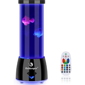 Jellyfish Lamp with 12 Color Changing and Remote Control,Jellyfish Aquarium Tank Night Light for Home Office Decor Gifts Mood Night Light Gift with USB for Kids Women Teens Adult（Fish）