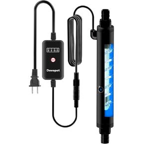 Aquarium U-V Light, Al-gae Clean Light for Fish Tank, Green Water Clean Lamp with Timer, Amphibian Aquarium U-V Lamp for in-Line and in-Tank Use, for 75-120 Gallons Fish Tanks(10W)