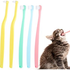 5 Pack Dog Toothbrush for Small Breeds Mini Head Pet Toothbrush Cat Tooth Brush Extra Soft Bristles Deep Clean Kit for Puppy, Kitten, Small Dog & Cat, Independent Packaging Portable Travel Friendly
