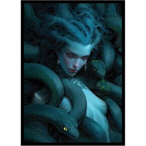 100 MTG Card Sleeves with 100 Inner Sleeve, Textured Back Art Sleeves, Fit Standard Size Cards - Medusa