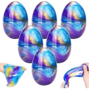 6 حزم Easter Eggs Galaxy Slime Kit for Kids Toys Toys ، ألعاب حسية للوحدة التوحد ، هدايا سلة عيد الفصح لألعاب الأطفال
