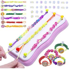 Primbarber Bracelet Make Make For Girls - String String Makelet Kit للأطفال الذين تتراوح أعمارهم بين 8 و 12 عامًا ، أداة صانع الأوتار والحرف اليدوية للأطفال الذين تتراوح أعمارهم بين 8 9 10 11 12 ، أفضل أفكار هدايا عيد ميلاد للفتيات
