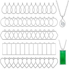 إطارات مفتوحة ، حدود سبيكة 60pcs لصنع المجوهرات الراتنج ، معلقات إطار خلفية مفتوحة ، معلقات إطار جوفاء هندسي لصنع المعلقات ، الأساور ، المجوهرات الراتنج ، الحرف اليدوية.