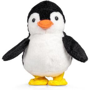 Tobar: Animigos Dancing Penguin-Black & White-Petly Plush Plush ، و Waddles-squeaks-splaps أجنحته ، وألعابها التفاعلية الممتعة ، والألعاب الصغار-kids 18mo+