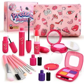 Toddler Girls Toys Terend Attend Makeup Makeup - مجموعة مكياج مزيفة للأطفال 3 4 5 5 سنوات ، تلعب هدية الماكياج للفتيات الصغير