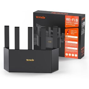 Tenda WiFi 6 Router AX3000 Dual Band Wireless Router for Home Networking with 5 * 6dBi High-Gain Antennas, High Speed Router with 4 Gigabit Ports, Support WPA3, VPN(RX12L Pro) in Kuwait