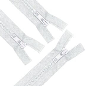 Anpurzii 3pcs #5 25 بوصة أبيض منفصل السوستة سترة للخياطة معاطف ، السوستة البلاستيكية المصبوب (أبيض 25 "3pcs)