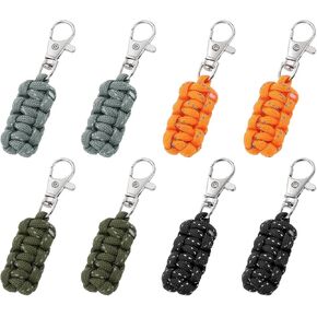 يسحب yelarxi paracord Zipper ، وسحاب البوليستر العاكس يسحب الحبل المنسوج ، بطول 80 مم من أجل إكسسوارات أمتعة ملابس الظهر - الأسطوانة (8 حزمة ، برتقالي)