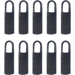 alamic Zipper Pull Pluck Replacement 10 pack Zipper يسحب أمتعة السوستة السحرة السحرة سحال الظهر العلامات تعامل مع مستودع إصلاح mend للحقيبة - أسود