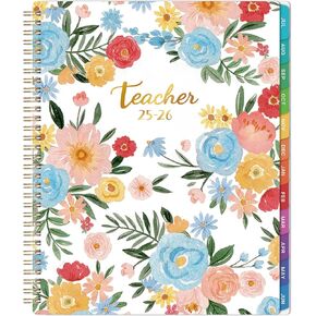 Teacher Planner 2025-2026, July 2025 - June 2026, 8.5" x 11", Weekly & Monthly Lesson Plan Book for Teachers, Academic Planner 2025-2026 with Quotes