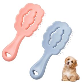 سحابة الشكل الكلب الصغير الفرشاة 2 PCS فرشاة جرو للكلاب الصغيرة مناسبة ل اوركشاير terrier shih tzu maltese (الأزرق ، الوردي)