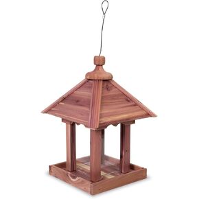 Pennington 100521909 Jr Pavilion Bird Feeder ، 2.5 رطل ، الأرز الشرقي الأحمر الأرز