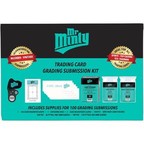 11-Piece Card Grading & Cleaning Kit | 20x Magnifier, Centering Tool, Microfiber Cloths, 300 Sleeves & Holders for Sports & TCG | Substance Free.