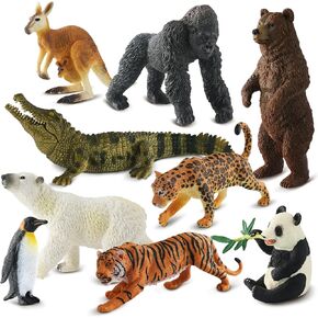 9 PCS Zoo Animal Toys for Kids 3-5 Wrasietic Plastic Wild Simpurine Toys Toys Toys Toy Toy