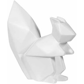 11.81 في H Matte White Fiberstone Squirrel Collection ، ديكور الغرفة ، ديكور المنزل ، الديكور الحديث
