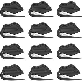 PATIKIL Letter Opener Envelope Slitter, 12Pcs Mail Slitter Safe Mail Opener for Women Paper Postal Package Home Office, Black/Yellow