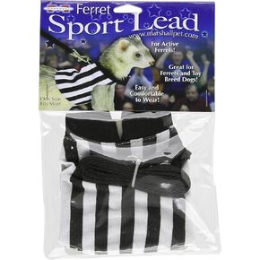 Marshall Pet Products Ferret Sport Lead - Black and White Design, Comfortable and Durable Leash, Perfect for Walks and Outdoor Adventures with Ferrets (Pack of 2)