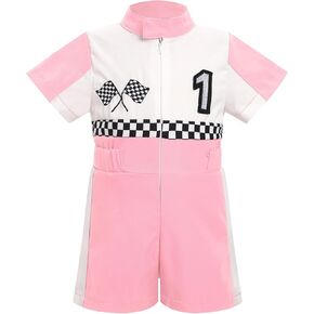 IMEKIS Baby 1st 2nd Birthday Outfit Boy Girl Race Car One Piece Jumpsuit Halloween Cake Smash Photo Shoot