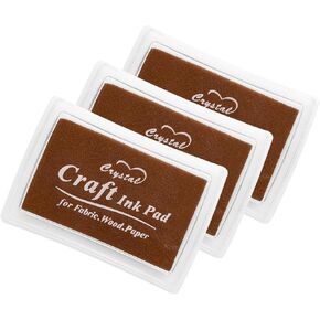 uxcell 3pcs Finger Ink Pad for Rubber Stamps Craft, 15 x 24" Washable Pigment Ink Pad Stamps for Footprint Handprint Stamping Paper Wood Fabric Scrapbooking, Yellow