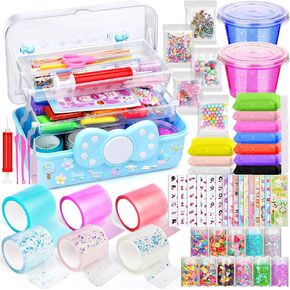 طقم فقاعة Nano Tape For Kids ، Bubbles Double مرنة الشريط البالون اسفنجي مع إكسسوارات DIY Clay Sime ، هدايا طقم الحرف ، تفضل حفلات الأطفال للأطفال 4-6 6-8 9 10 سنوات
