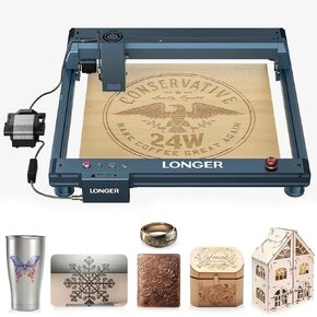 Longer B1 40W Laser Engraver, 48000mW Output Laser Cutter Machine with Auto Air Assist, Engraving Area 17.72"x17.32", DIY Laser Engraver for Wood and Metal，Engraving Speed of 36000 mm/min