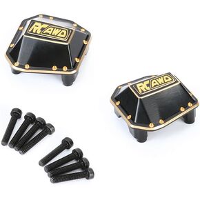 RCAWD Front Rear Brass Axle Diff Cover for Axial 1/10 SCX10 PRO AXI03028 Upgrade Parts (Black)