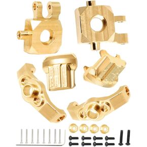 ترقيات جزء ل 1/18 TRX4M ، الكتل النحاسية Caster C-Hubs وكتل التوجيه مفصل ، مجموعة فرق الغطاء النحاسي الأمامي والخلفي ، النحاس ، النحاس