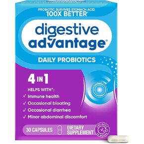 Digestive Advantage Probiotics For Digestive Health, Daily Probiotics For Women & Men, Support For Occasional Bloating, Minor Abdominal Discomfort & Gut Health, 30ct Capsules